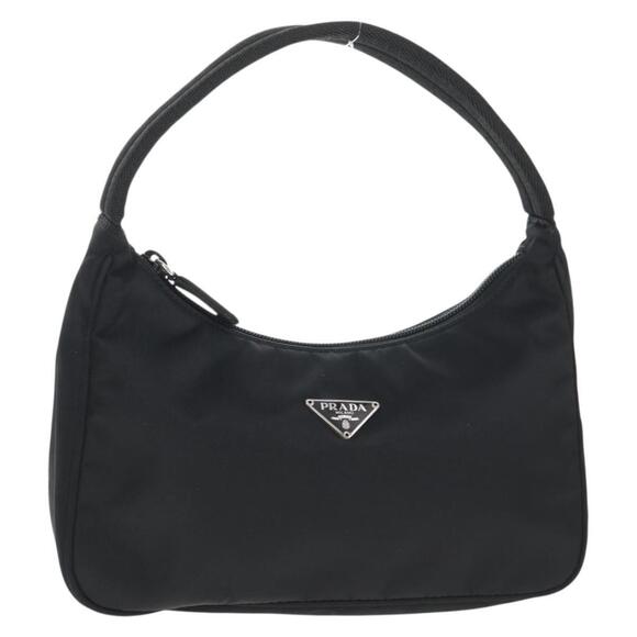 PRADA Hand Bag Nylon Black Silver Auth 145021V - Picture 1 of 16